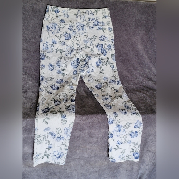 RARE Women's Charter Club White Floral Lexington Straight Pants Sz 12 LIKE NEW - Picture 4 of 15
